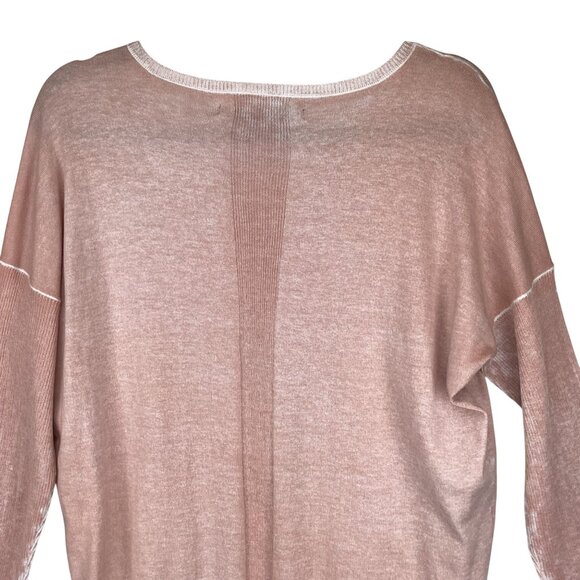 Blanc Noir Womens Boyfriend Sweater Size Large Pink Long Sleeve 100% Cotton - Picture 7 of 10